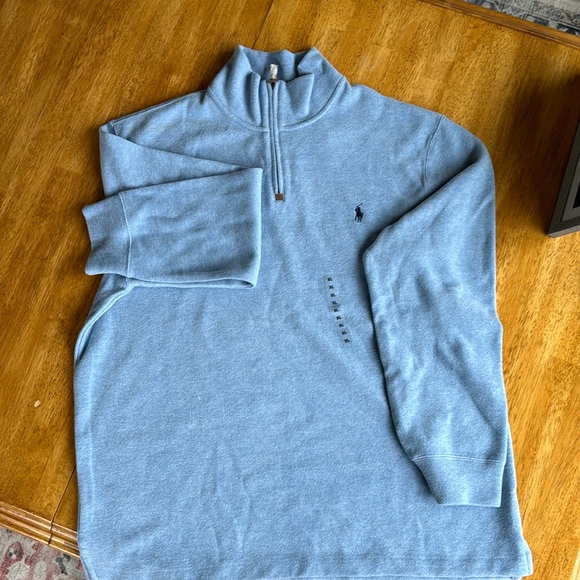 Polo Ralph Lauren Other - New with tags men’s polo Ralph Lauren 1/4 zip soft sweater light blue size  XL